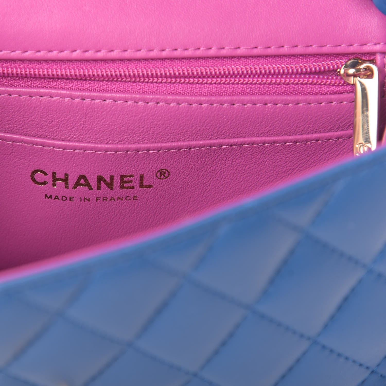 Chanel Lambskin Quilted Mini Rectangular Flap Blue Purple 6 of 12