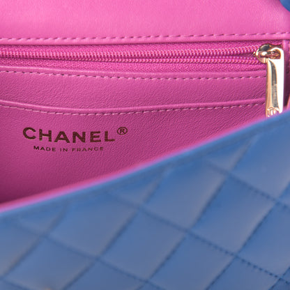 Chanel Lambskin Quilted Mini Rectangular Flap Blue Purple 6 of 12