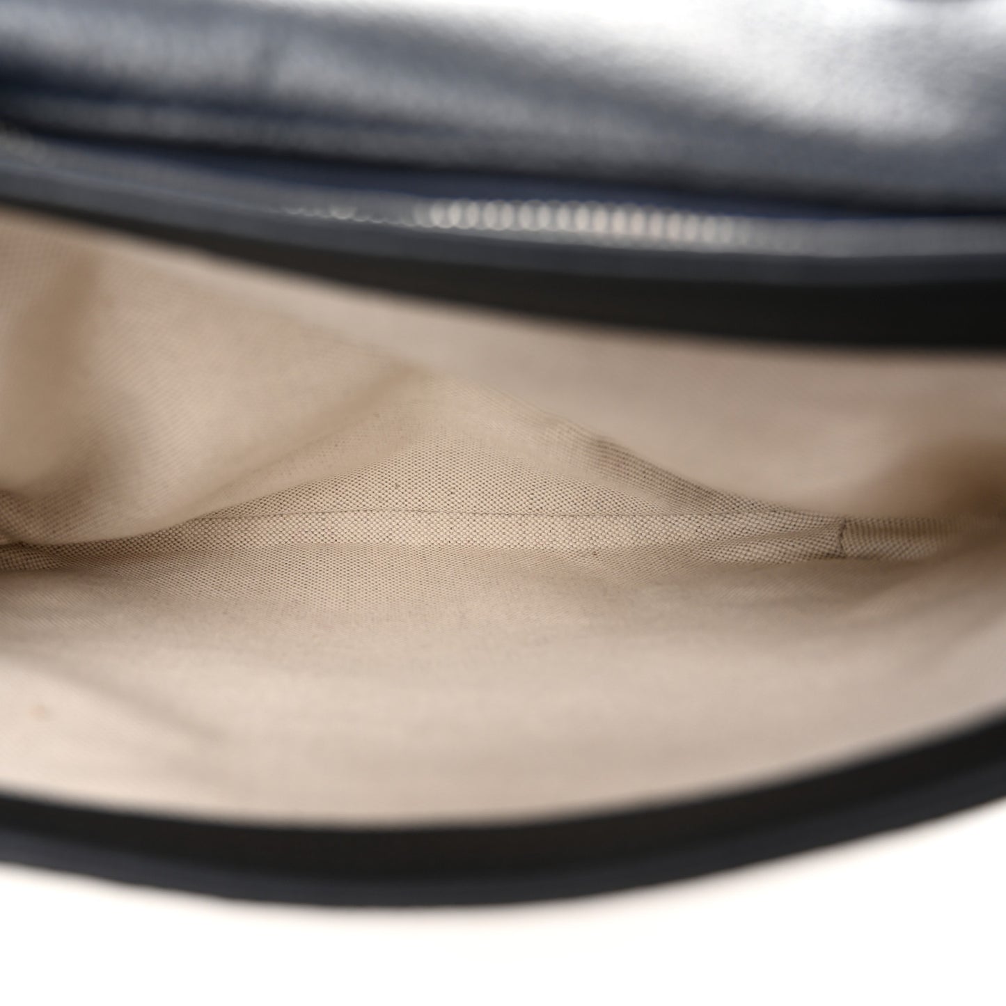 GG Supreme Monogram Textured Dollar Calfskin Web Medium Blondie Top Handle Shoulder Flap Bag Beige Blue