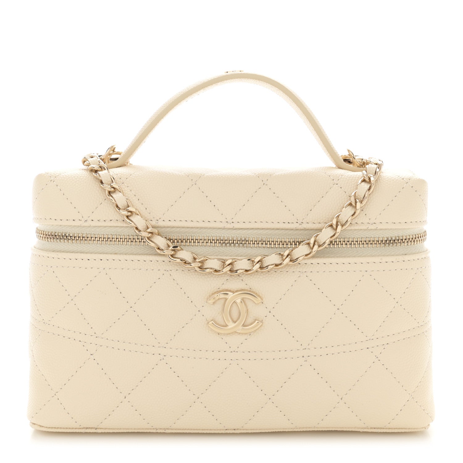 Chanel Caviar Quilted Trendy Handle Slim Vanity Ecru 1 of 11