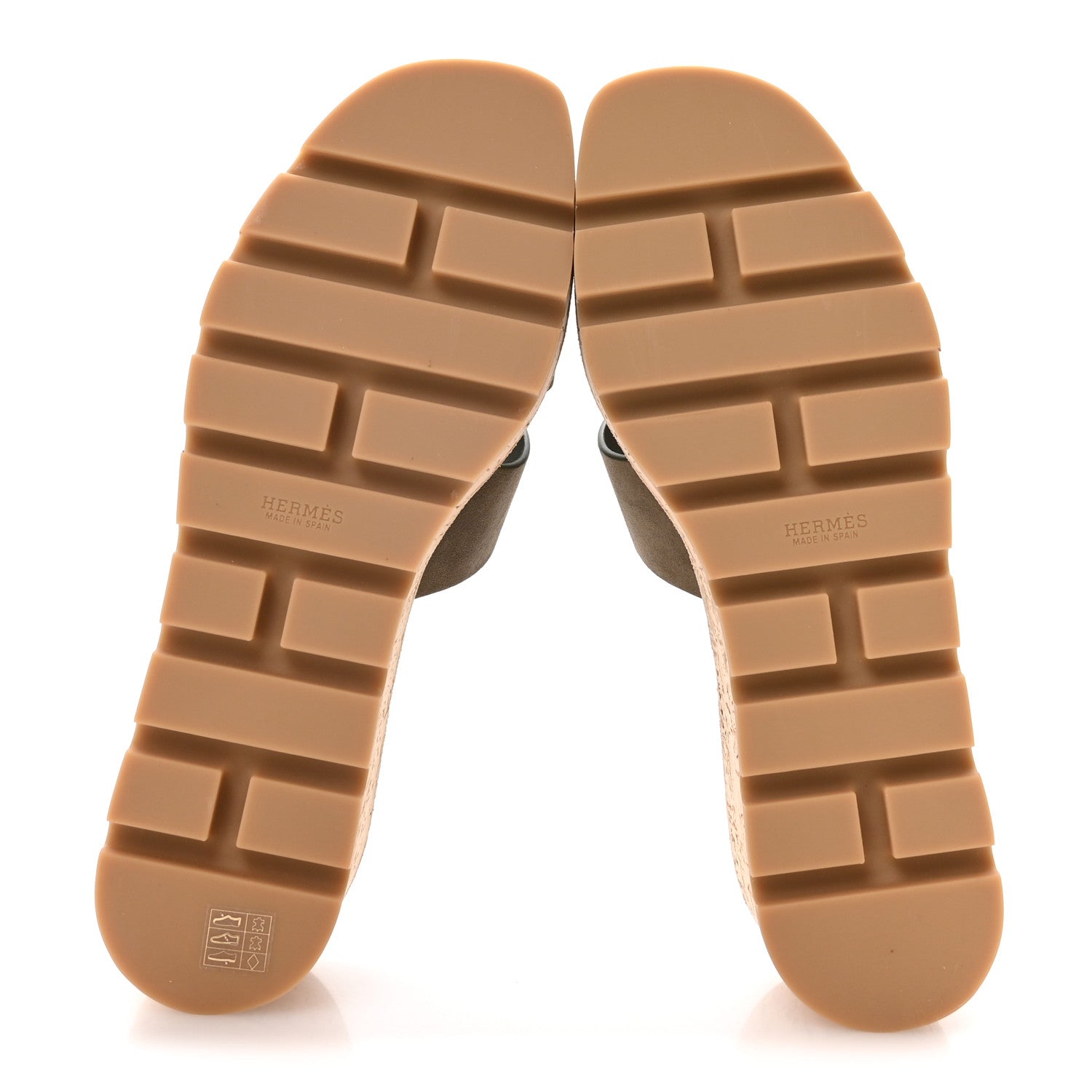 Hermes Suede Goatskin Cork Eze 30 Sandals  40 Vert Toundra 6 of 9