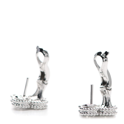 Van Cleef & Arpels 18K White Gold Diamond Sweet Alhambra Earrings 3 of 4