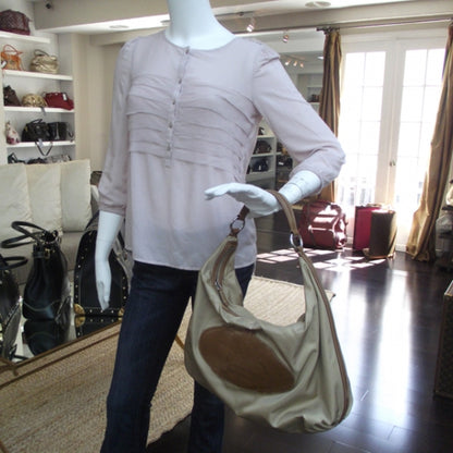 Prada Tessuto Nylon Logo Sacca Cammello 2 of 11