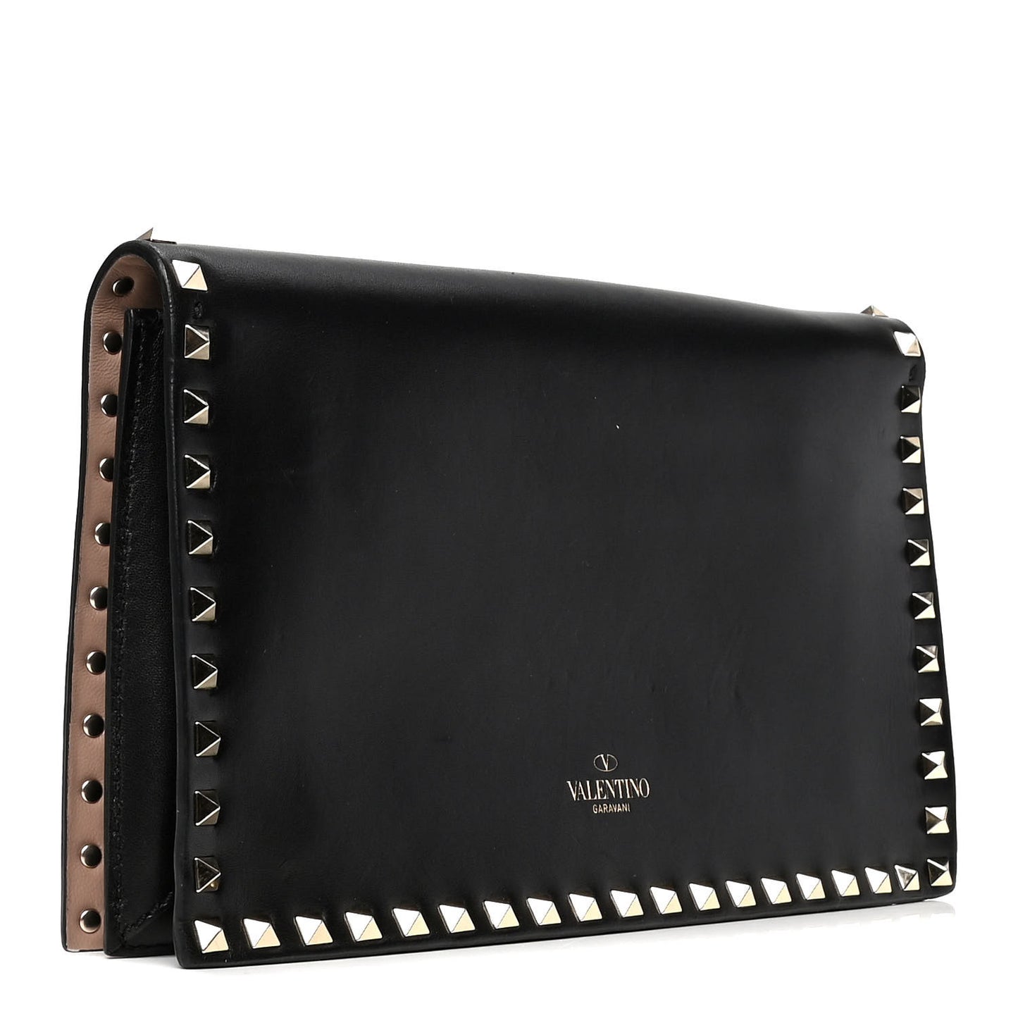 Nappa Rockstud Wristlet Clutch Black