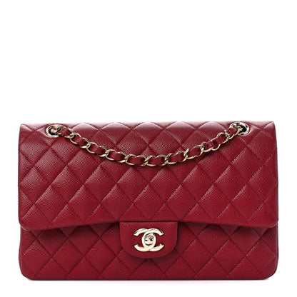 Chanel Caviar Quilted Medium Double Flap Dark Red 1 of 12