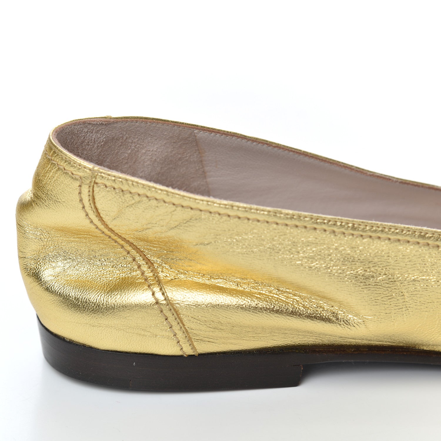Chanel Metallic Lambskin CC Mocassin Loafers 38.5 Gold 14 of 17