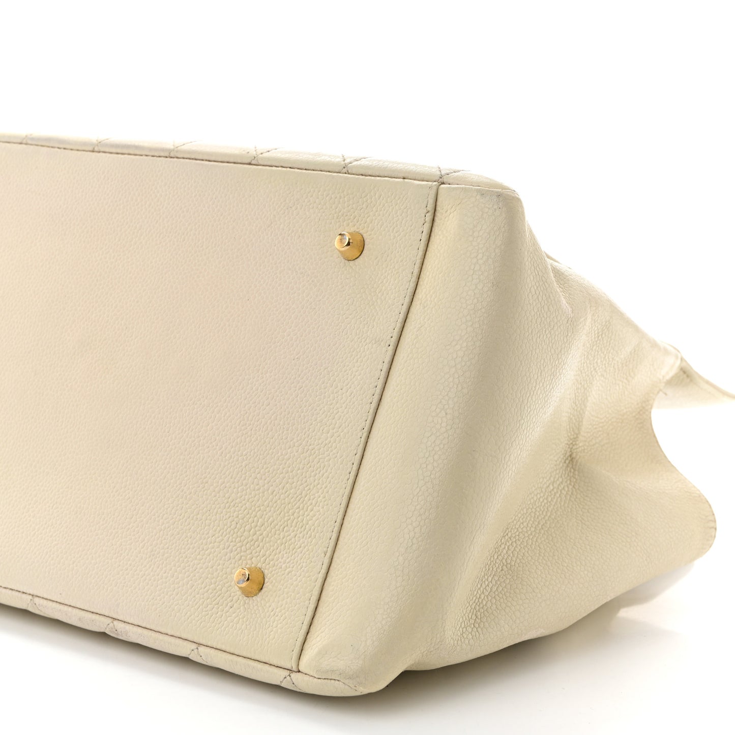 Caviar Quilted Timeless CC Shopping Tote White