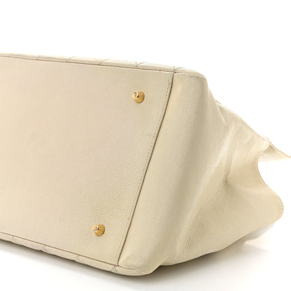 Chanel Caviar Quilted Timeless CC Shopping Tote White 11 of 14