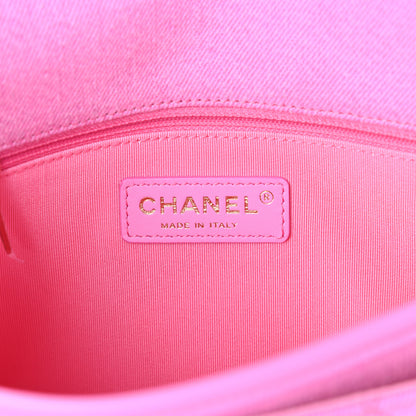 Chanel Denim Quilted Small Messenger Flap Neon Pink 6 of 10
