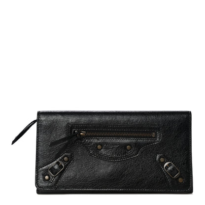 Balenciaga Agneau Classic Hardware Money Wallet Black 1 of 12