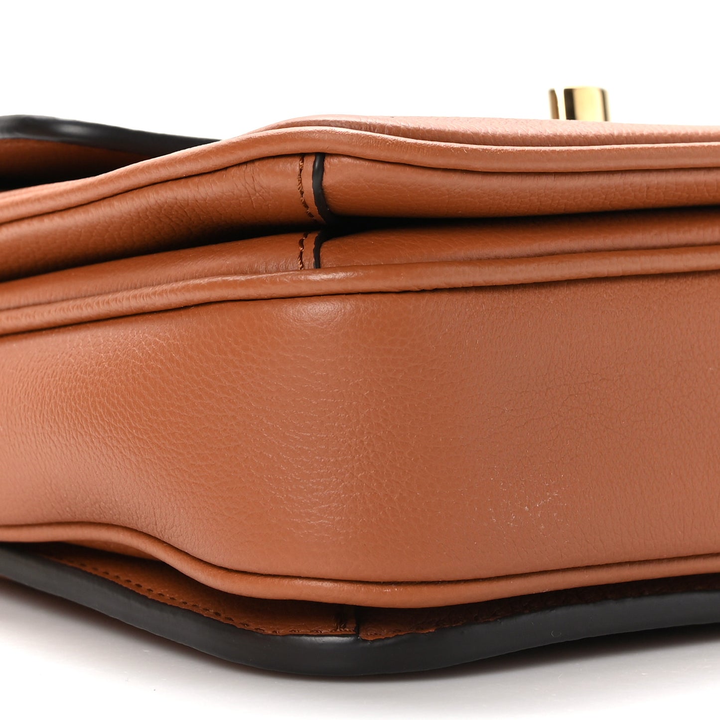 Grained Calfskin Lockme Oxford Cognac