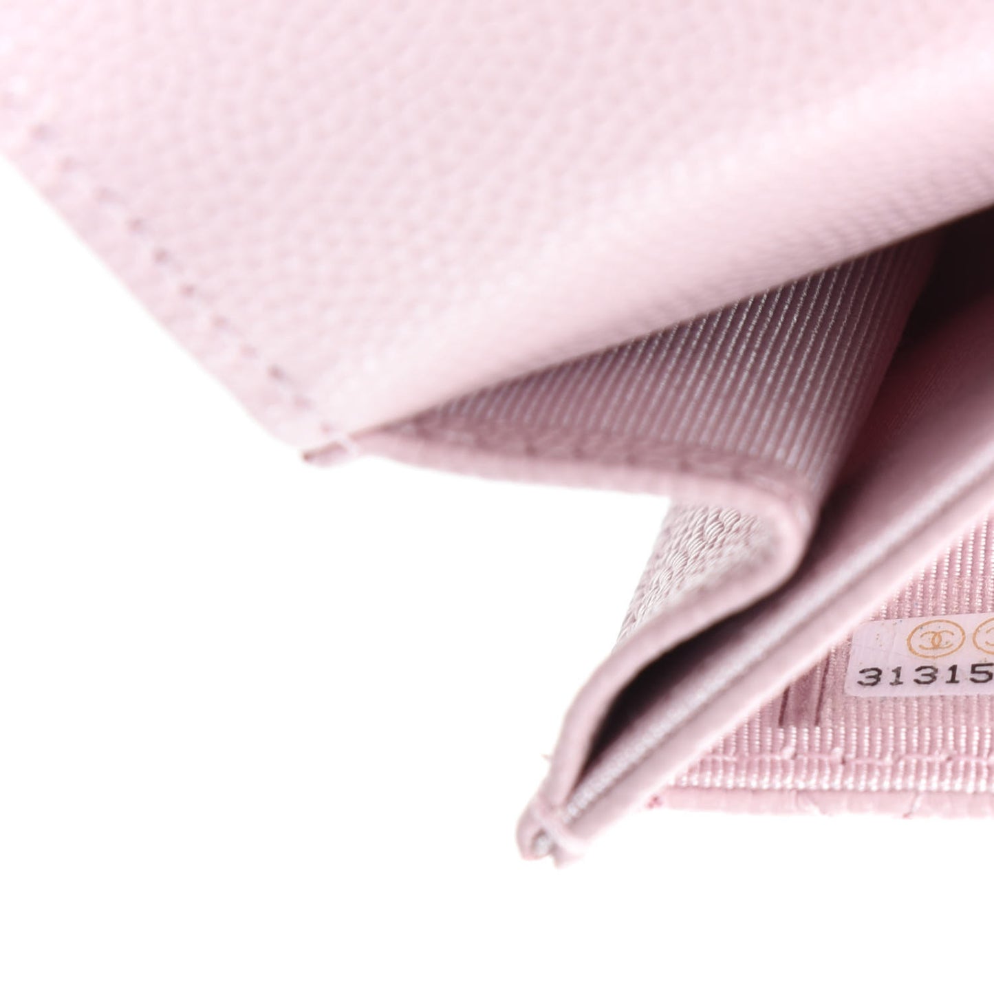 Caviar Quilted Flap Card Holder Wallet Light Pink