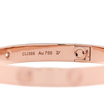 Cartier 18K Pink Gold 4 Diamond LOVE Bracelet 17 5 of 7