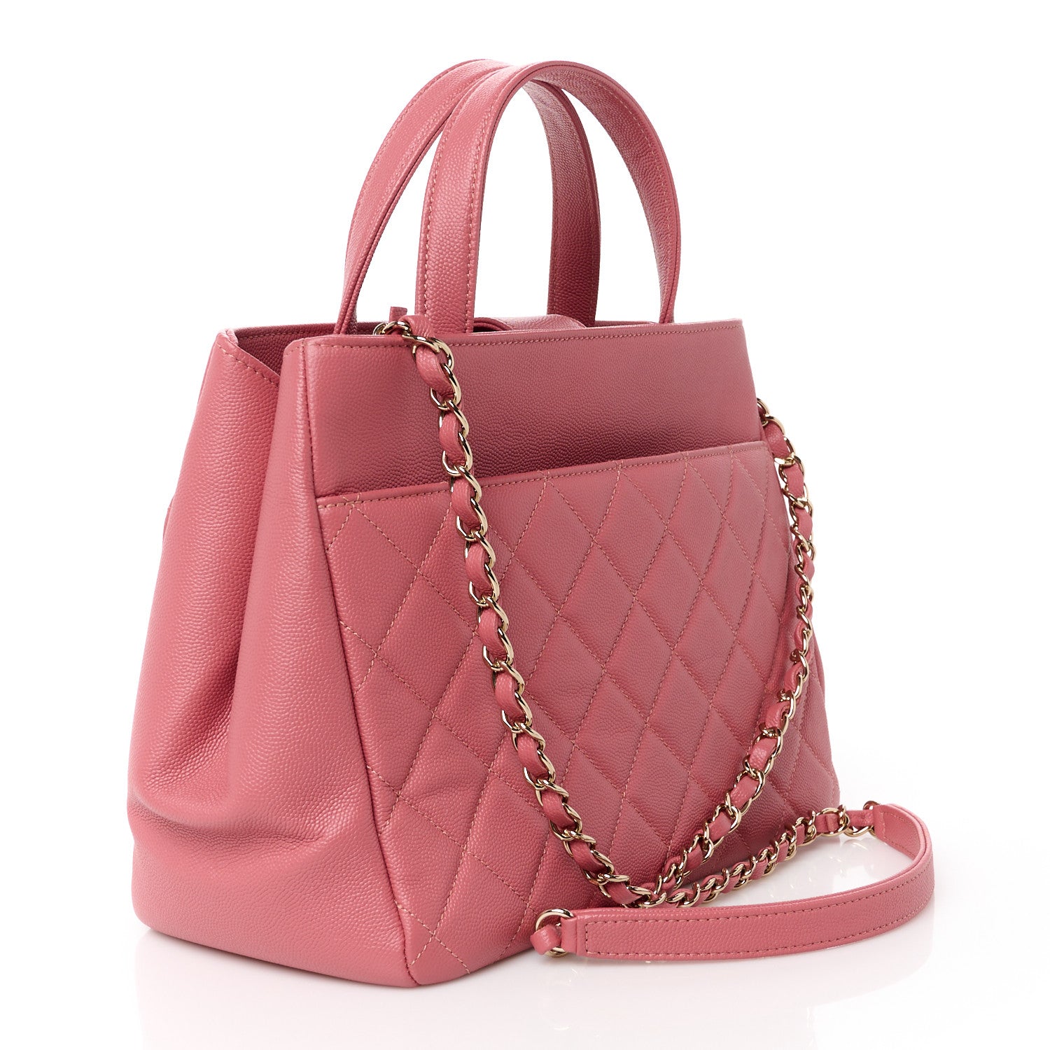 Chanel Caviar Quilted Small Business Affinity Shopping Bag Pink 3 of 12