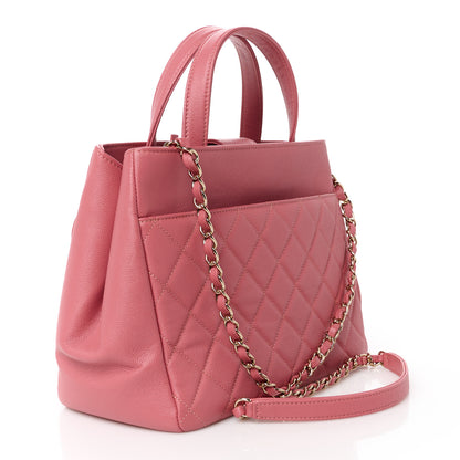 Chanel Caviar Quilted Small Business Affinity Shopping Bag Pink 3 of 12