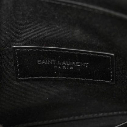 Saint Laurent Grain De Poudre Chevron Monogram Bill Pouch Rouge Eros 6 of 12