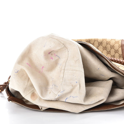Gucci Monogram Cellarius Calfskin Large Bella Hobo Beige Ebony Cuir 11 of 16