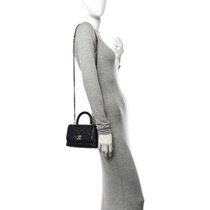 Chanel Caviar Quilted Extra Mini Coco Handle Flap Black 2 of 10