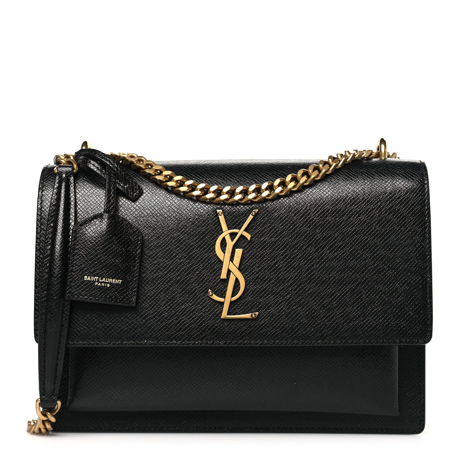 Saint Laurent Coated Bark Calfskin Medium Monogram Sunset Black 1 of 10