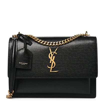 Saint Laurent Coated Bark Calfskin Medium Monogram Sunset Black 1 of 10
