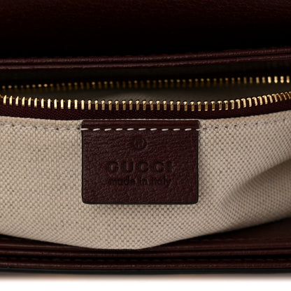 Gucci Monogram Textured Dollar Calfskin Horsebit 1955 Shoulder Bag Sahara Rubino Chardonnay 6 of 10