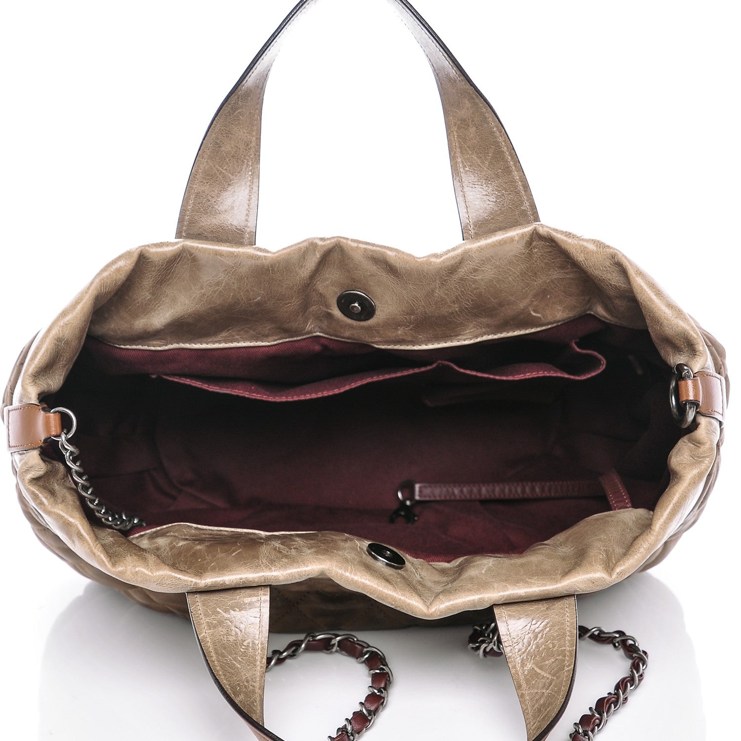Chanel Iridescent Calfskin Quilted Small In The Mix Tote Khaki 5 of 7