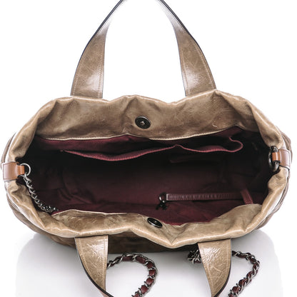 Chanel Iridescent Calfskin Quilted Small In The Mix Tote Khaki 5 of 7