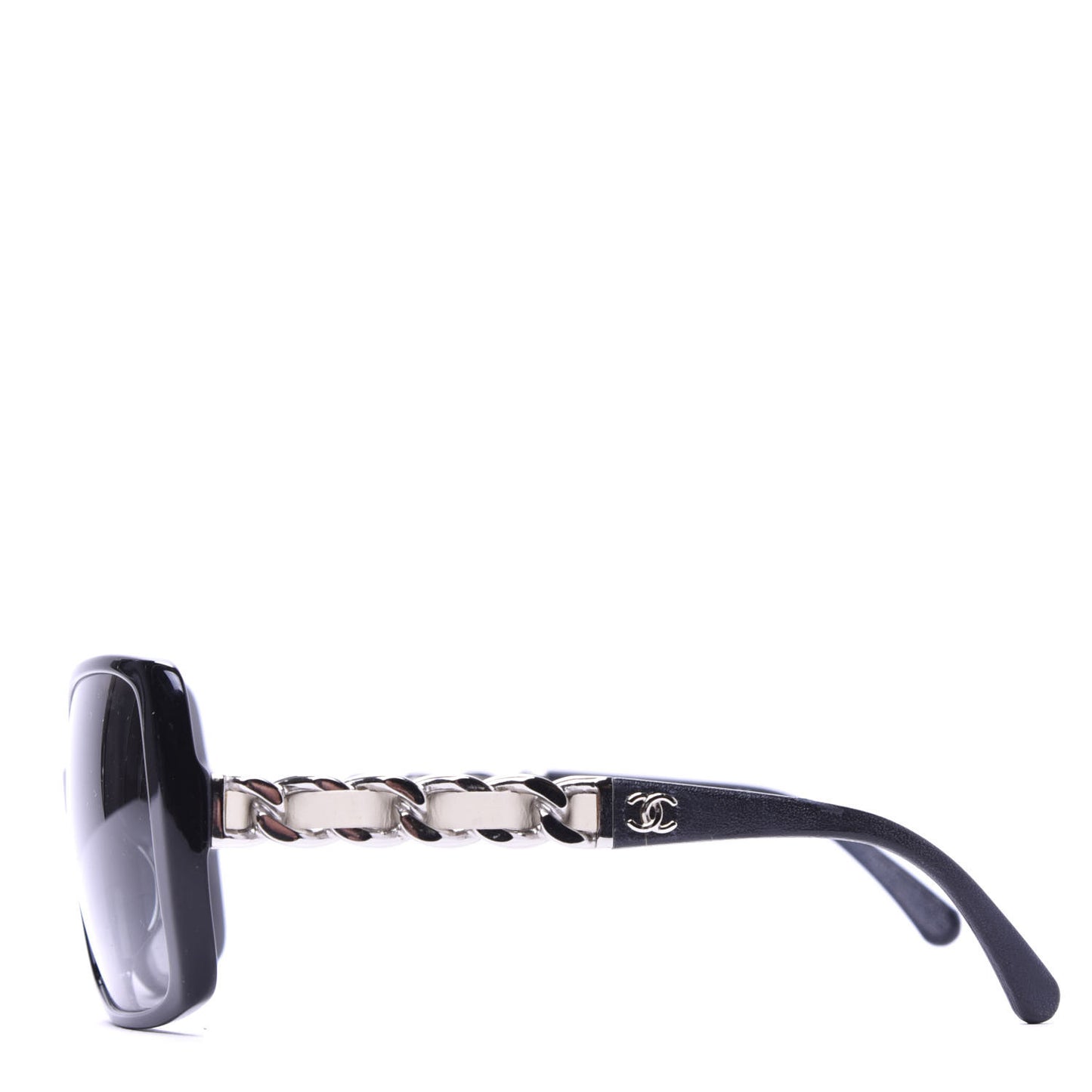 Acetate Chain Sunglasses 5208-Q Black
