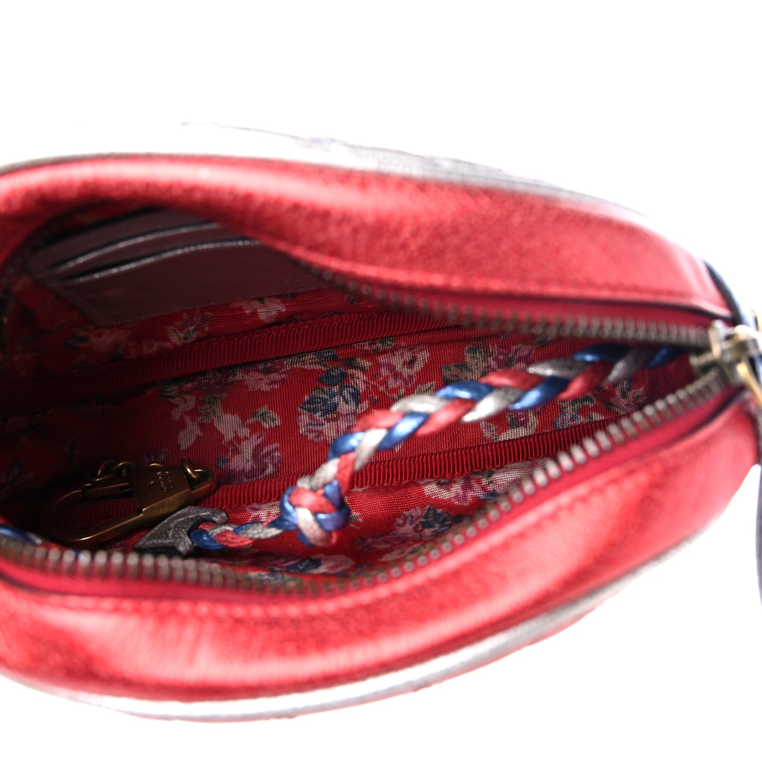 Gucci Laminated Nappa Trapuntata Mini Zumi Dome Shoulder Bag Rosso Marine Argento 5 of 10
