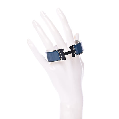 Hermes Narrow Enamel Clic Clac H Bracelet GM Bleu De Genes 2 of 4