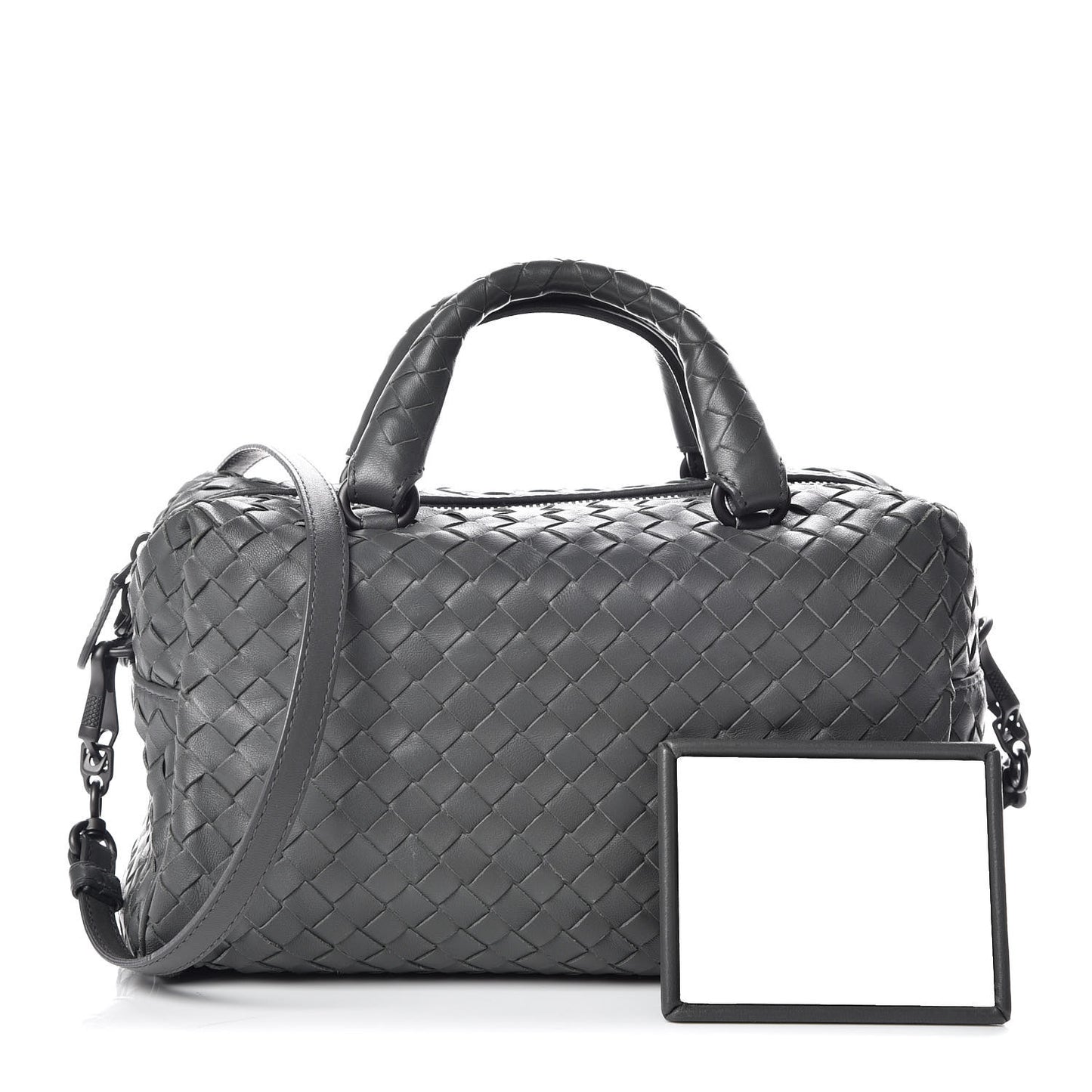 Nappa Intrecciato Mini Boston Light Grey