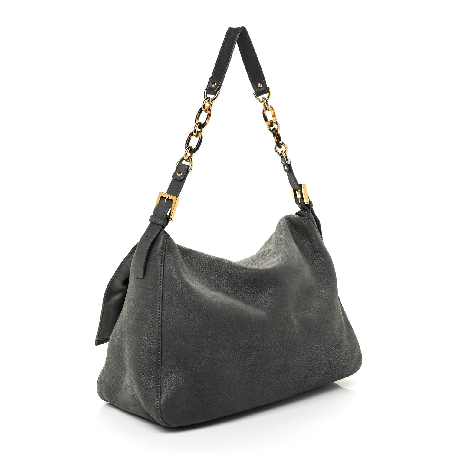 Fendi Vitello Savana Big Mama Baguette Grigio Tartaruga Natural 3 of 22