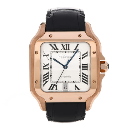 Cartier 18K Pink Gold Alligator 39.8mm Santos de Cartier Automatic Watch 1 of 5