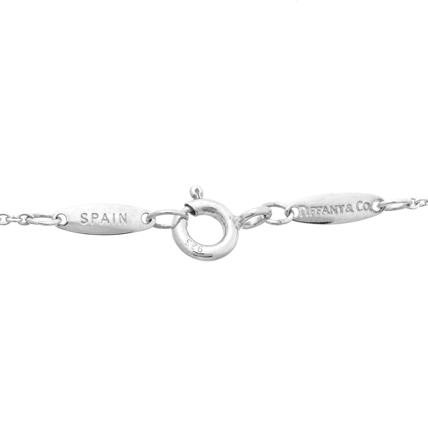 Tiffany Sterling Silver Diamond .09ctw Elsa Peretti Diamonds by the Yard Three Station Necklace 4 of 4