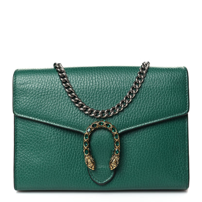 Gucci Calfskin Mini Dionysus Chain Wallet Emerald 1 of 8