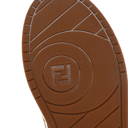Fendi Suede Vitello Mens Fendi Match Low Top Sneakers 10 Milk Black 7 of 12