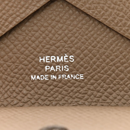 Hermes Epsom Calvi Duo Card Case Etoupe 6 of 7