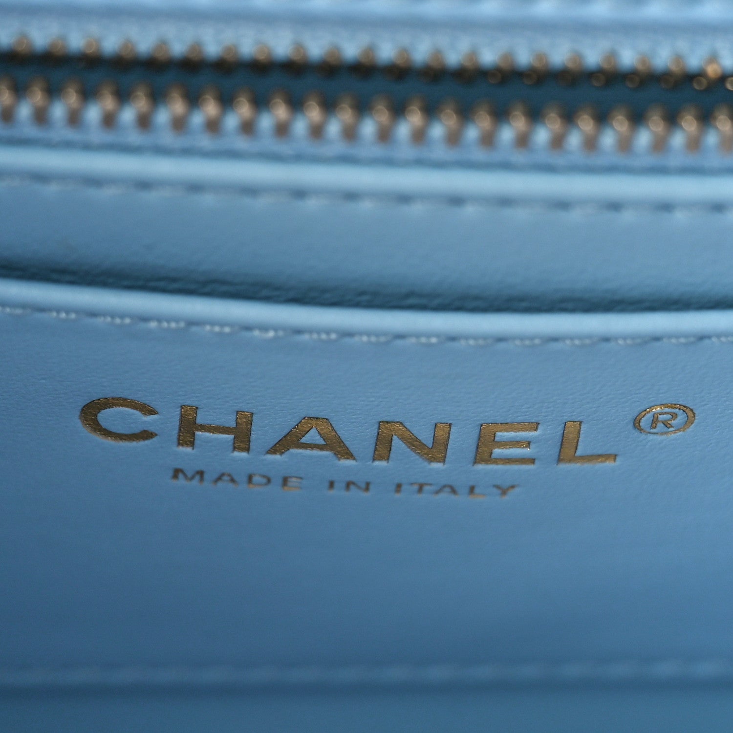 Chanel Lambskin Quilted Small Wenge Wood Flap Light Blue 6 of 10