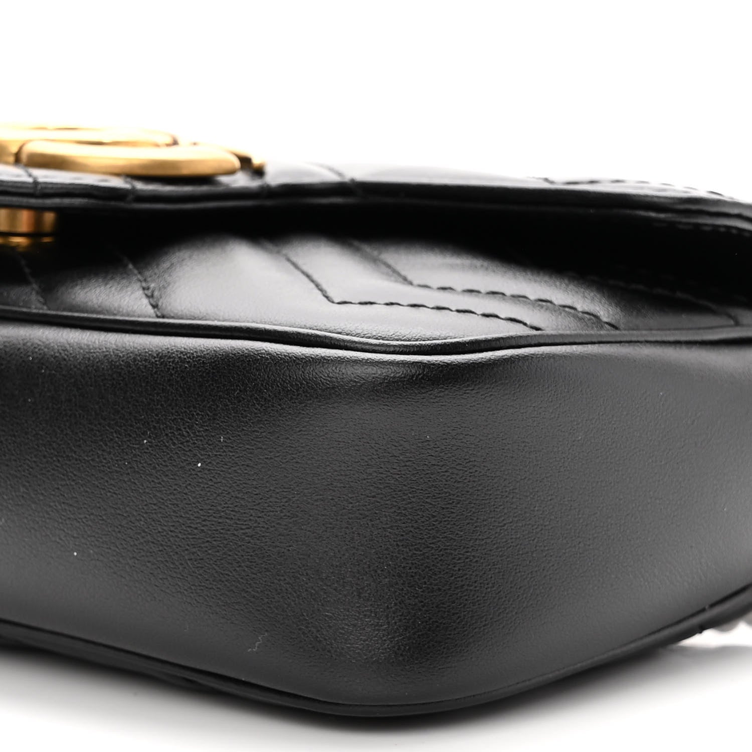 Gucci Calfskin Matelasse Super Mini GG Marmont Shoulder Bag Black 10 of 10