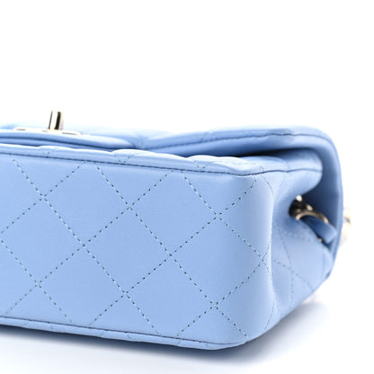 Chanel Lambskin Quilted Mini Rectangular Flap Light Blue 9 of 11