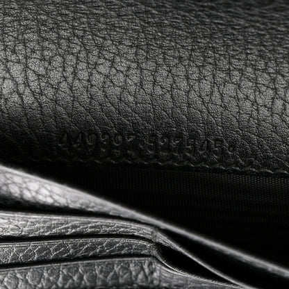 Gucci Dollar Calfskin Interlocking G Continental Wallet Black 7 of 8