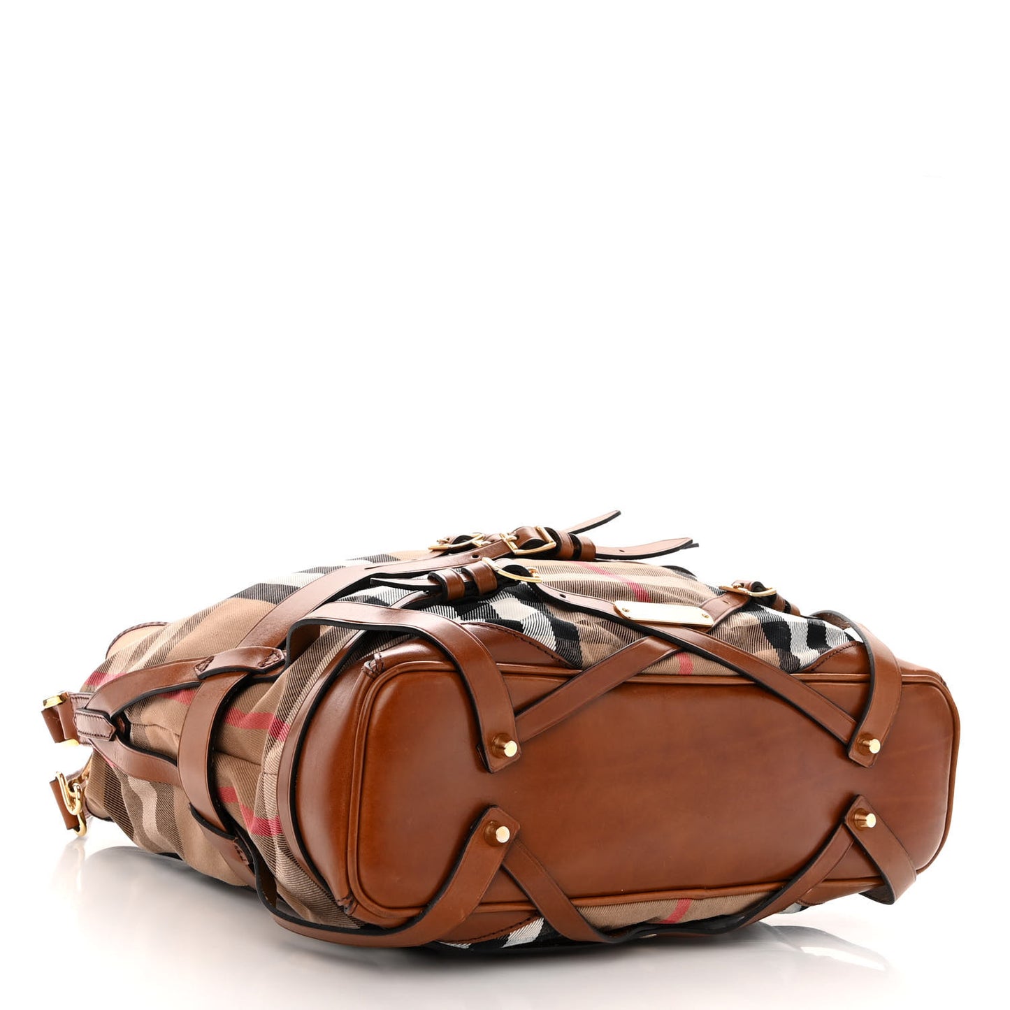House Check Bridle Calfskin Medium Gosford Hobo Dark Tan