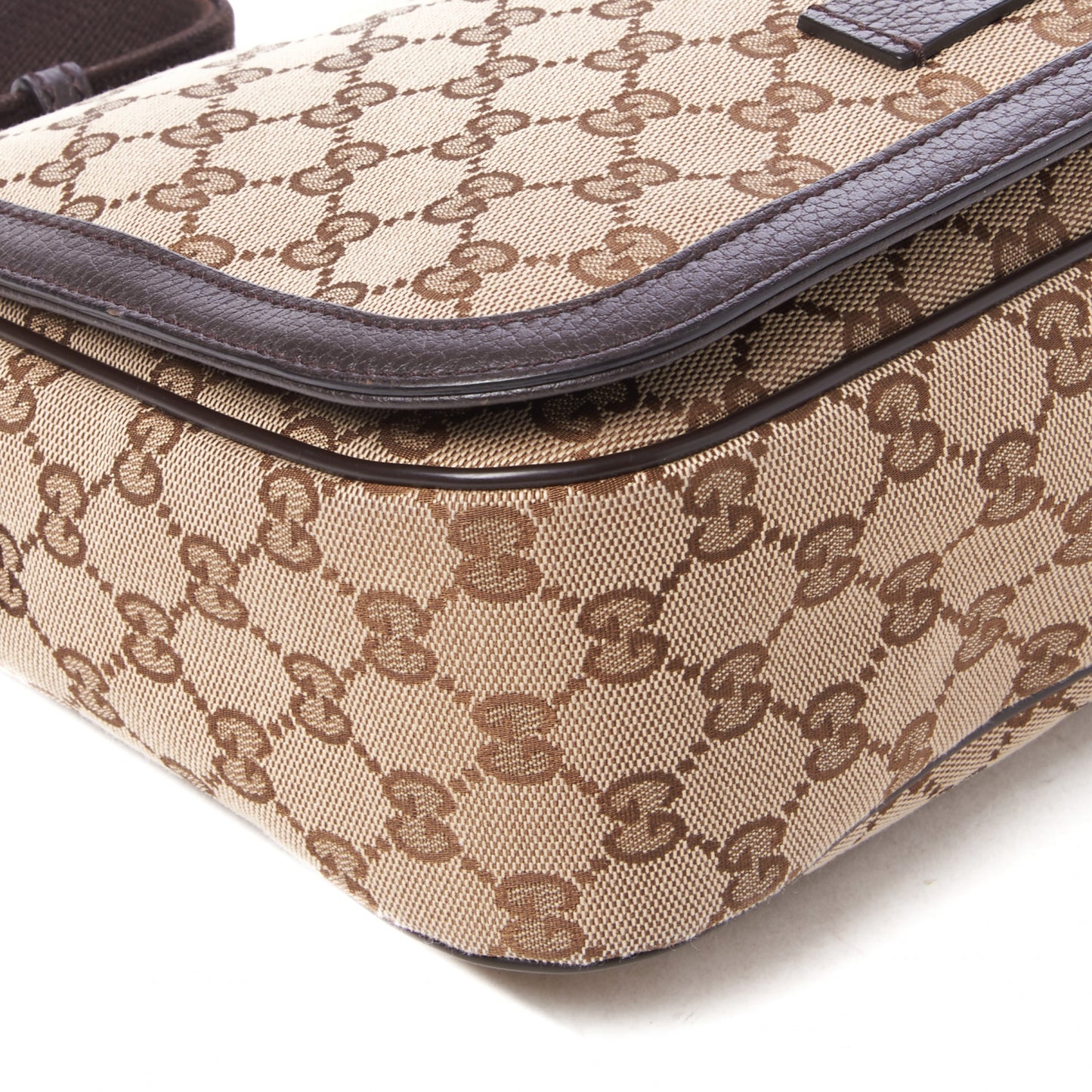 Monogram Flap Messenger Bag Beige Dark Brown
