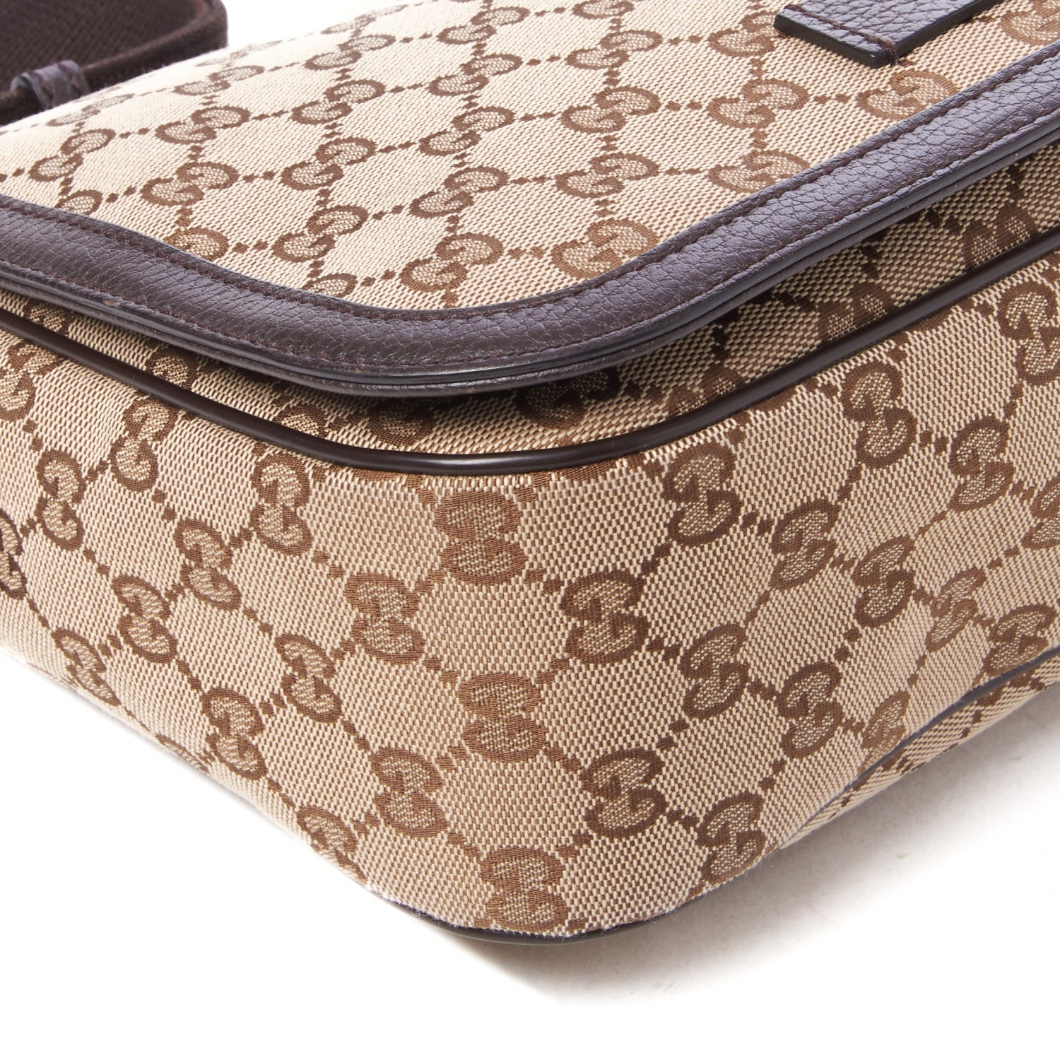 Gucci Monogram Flap Messenger Bag Beige Dark Brown 5 of 8