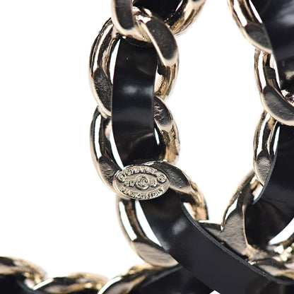 Chanel Lambskin Crystal Chain CC Charms Brooch Black Gold 4 of 4