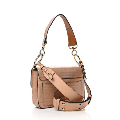 Chloe Calfskin Crocodile Embossed Small C Double Carry Nut 3 of 10