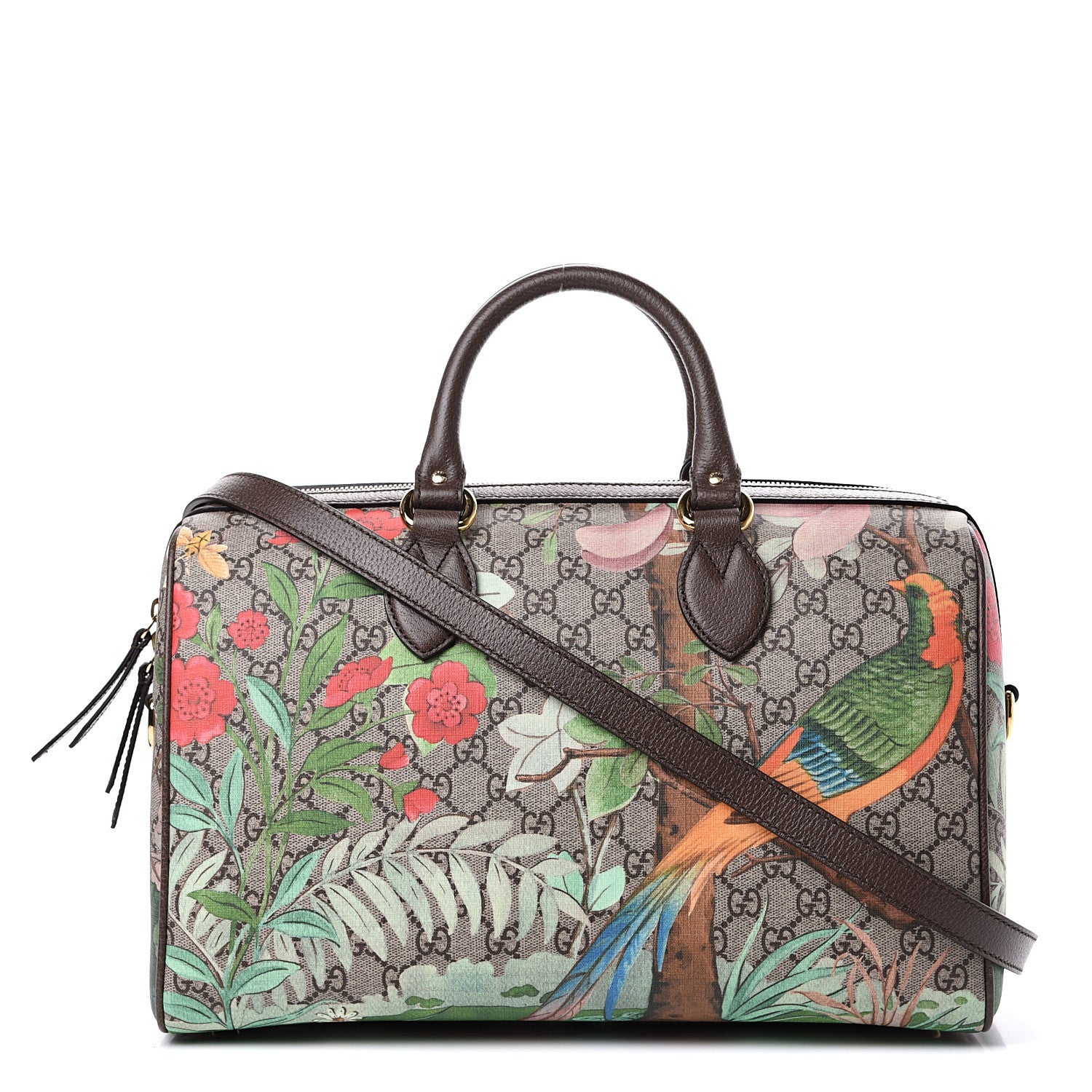 Gucci GG Supreme Monogram Tian Medium Boston Beige Multicolor New Acero 1 of 9
