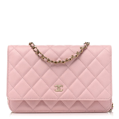 Chanel Caviar Quilted Wallet On Chain WOC Light Pink 1 of 10