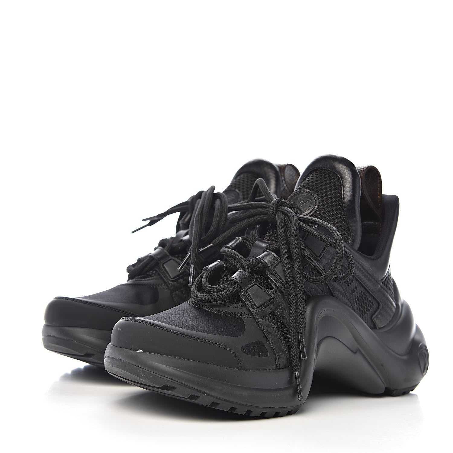 Louis Vuitton Calfskin Technical Nylon LV Archlight Sneakers 34 Black 3 of 11