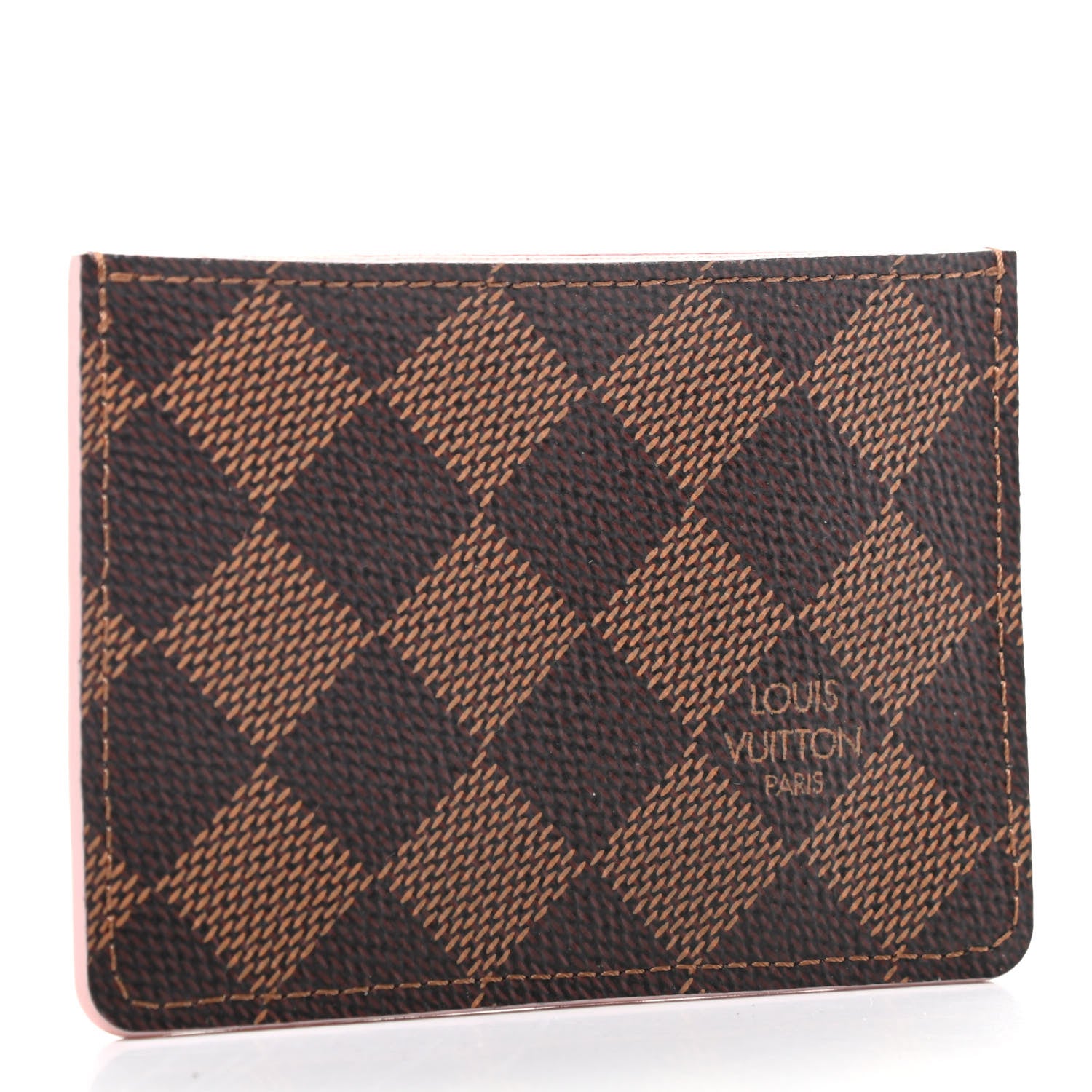 Louis Vuitton Damier Ebene Caissa Card Holder Rose Ballerine 3 of 6